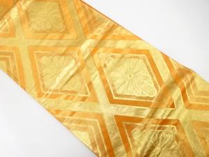 アンティーク　菱に菊模様織り出し袋帯（着用可）